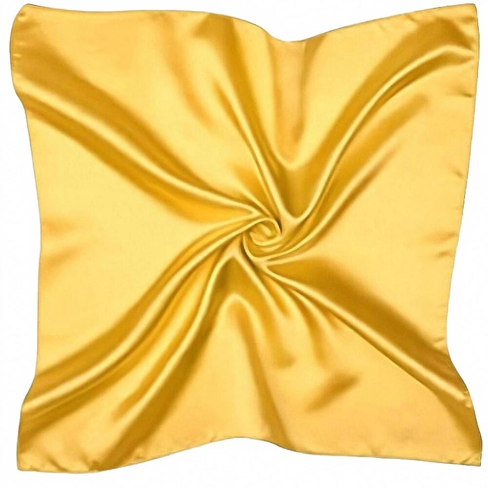 NEW DIACLY women's silky satin square scarf in golden yellow